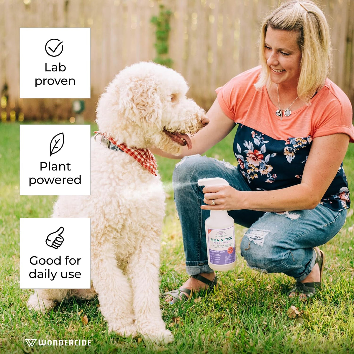 Wondercide Flea Tick & Mosquito Spray for Pets & Home - Rosemary 16 fl oz | With Natural Essential Oils - Killer, Control, Prevention, Treatment of Fleas & Ticks for Dogs and Cats - Pet & Family Safe