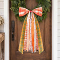 Fall Decor - Large Autumn Harvest Wreath Bow for Front Door 27x13 Inch