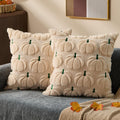 DFXSZ Fall Pillow Covers 18x18 2Pcs Rust Pumpkin Fall Decorations for Home | Fall decor Set of 2 Throw Pillow Cases Soft Plush Faux Fur Wool Couch Cushion for Chair Sofa Bedroom Living Room Home Decor