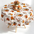 Fall Thanksgiving Tablecloth Waterproof Pumpkin Table Cloths for Autumn Harvest Indoor Outdoor Dining Room Decor-60 * 84" Oval