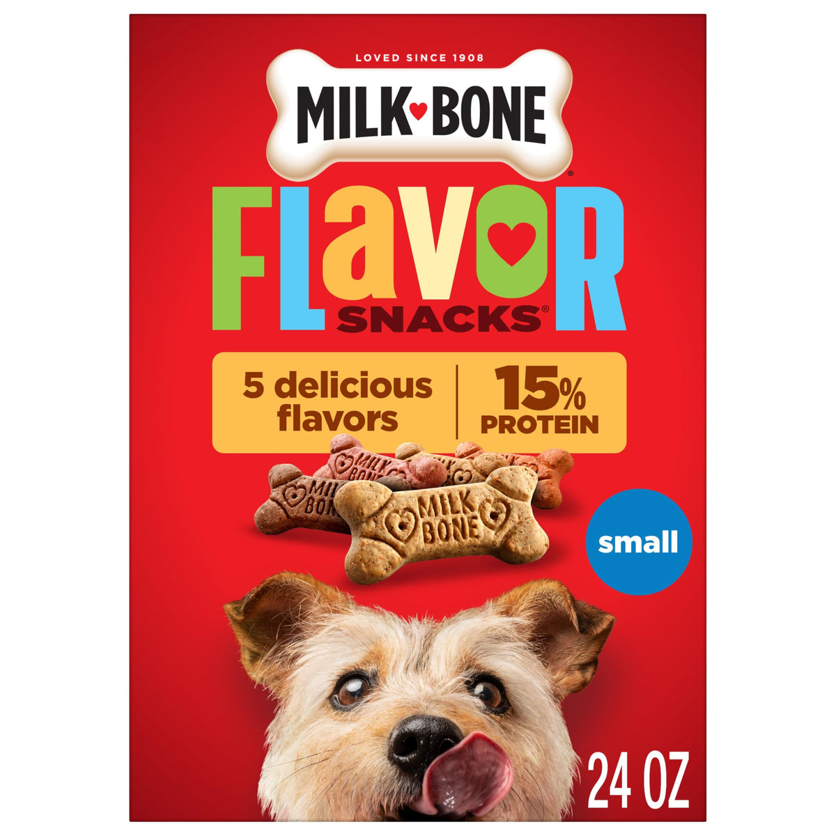 Milk-Bone Flavor Snacks Mini’s Dog Biscuits, Flavored Crunchy Dog Treats, 36 Oz. Canister