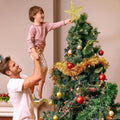 Christmas Tree Star Topper, 8" Gold Glitter Xmas Star Tree Decorations, 3D