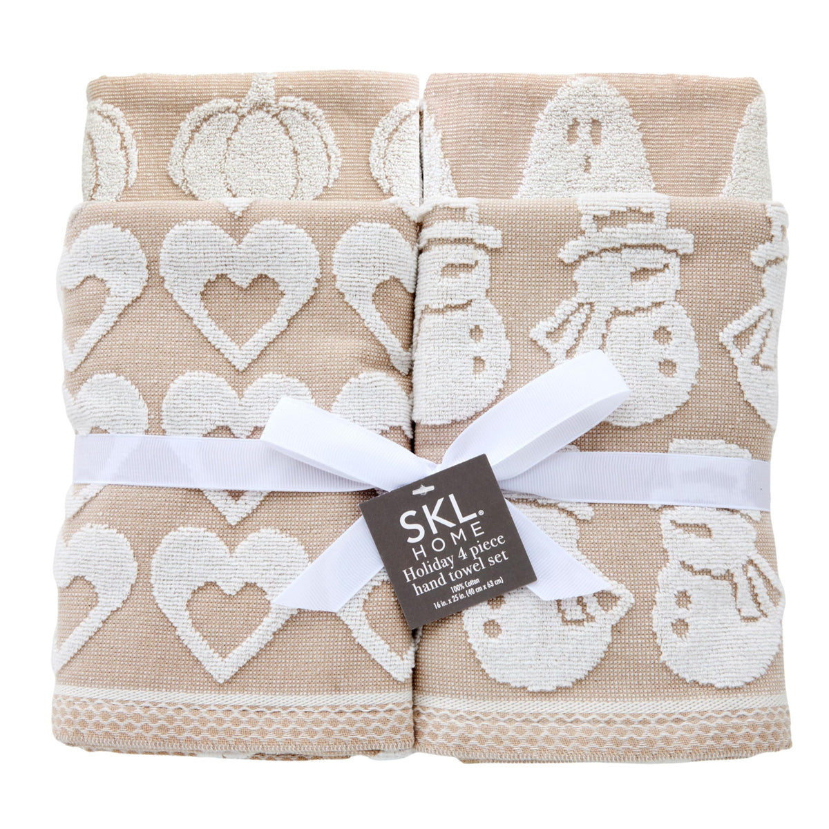 SKL Home Seasonal Jacquard Hand Towel Gift Set, 6 Count, Multicolored