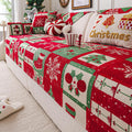 vctops Christmas Couch Cover, Christmas Decorations Soft Chenille Checkered Sofa Cover Washable Non-Slip Sectional Couch Cover for Dogs, Children, Pets Furniture Protector (Red,28"x28")