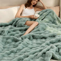 Bedsure Fluffy Bubble Faux Fur Throw Blanket, 50"x60", Cream