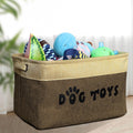 PET ARTIST Dog Toy Basket, Large Collapsible, Brown, M: 15"x11"x9" | Dog Toy Bin Box, Comfortable Handles, Large Pet Toy Storage Organizer, For Accessories, Toys, Coat & Clothing, Blanket Leash