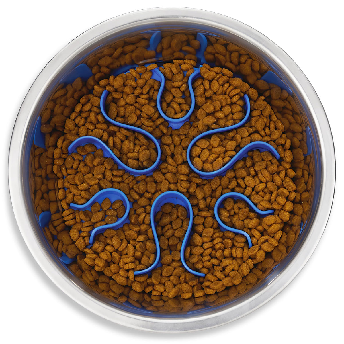Outward Hound Fun Feeder Slo Bowl – Large 4‑Cup Capacity, Slow Feeding, Medium to Large Dogs, Non‑Slip, Purple, Flower Pattern