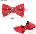 Blueberry Pet Luxurious Christmas Festival Polka Dot Adjustable Dog Collar with Detachable Bowtie, Neck 13-16.5", for Medium Breed