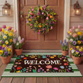 Tinideya 2 23.6 X 35.4 Inches Plaid Ghost Red Brown | Layered Coir Doormat Set, Non Slip Backing for Outdoor Entryway, Buffalo Plaid Seasonal Design, Front Porch Home Decor