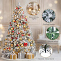 Yaheetech 6ft Pre-Lit Snow Flocked Artificial Christmas Tree, 250 Lights