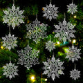 kockuu Christmas Decorations Snowflake Ornament White for Tree Decor Craft