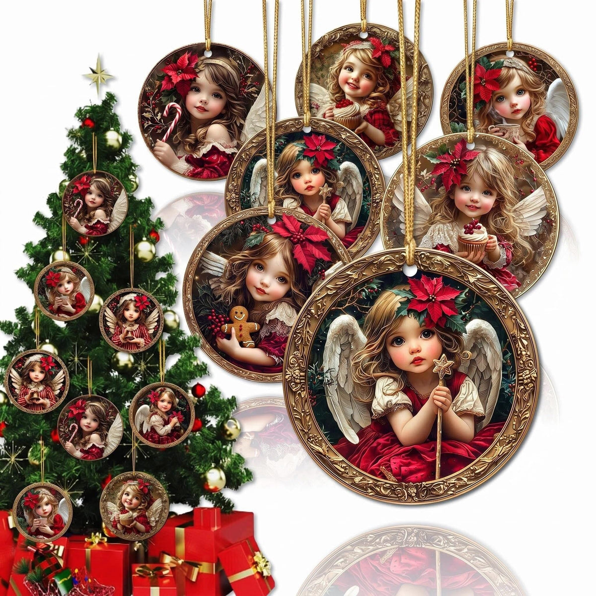 18Pcs Colorful Angel Christmas Ornaments