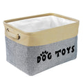 PET ARTIST Dog Toy Basket, Large Collapsible, Brown, M: 15"x11"x9" | Dog Toy Bin Box, Comfortable Handles, Large Pet Toy Storage Organizer, For Accessories, Toys, Coat & Clothing, Blanket Leash