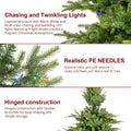 Glitzhome 15ft Prelit Artificial Christmas Tree, Vibrant Evergreen Fir with 5,000 Warm White/Multi-Color Chasing and Twinkling Lights, 13,459 PE&PVC Branch Tips, 9 Function w/Foot Pedal, Simple Setup