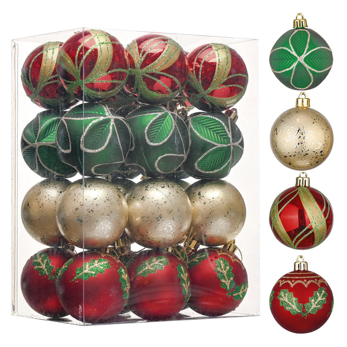 Valery Madelyn 24ct Christmas Ornaments Tree Decorations Set 2.36 Inch