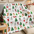 Christmas Dog Tree Blanket Soft Cozy Lightweight Xmas Throw Blanket for Couch Sofa Bed Living Room Home Decor for Boys Girls Kids Adults Gift 50x60 inch