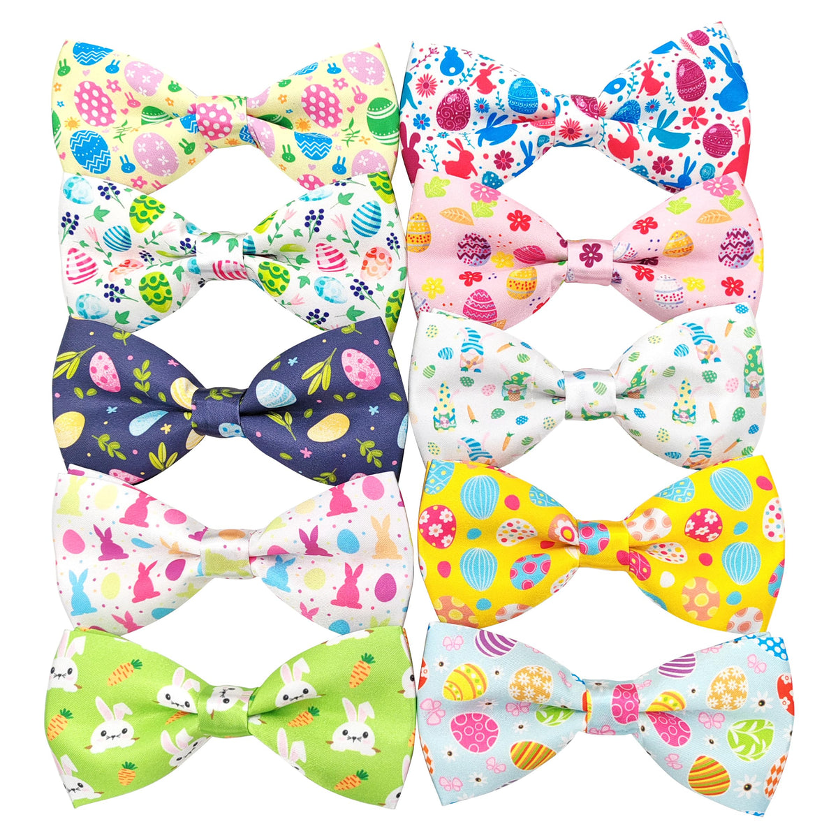 PET SHOW 10 Pack Fall Dog Bowties for Large Dogs Sliding on Collar
