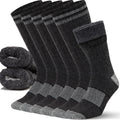 Alvada Mens Merino Wool Crew Socks Thermal and Warm Socks for Winter Work Hiking Running 3 Pairs