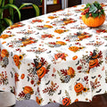 Fall Thanksgiving Tablecloth Waterproof Pumpkin Table Cloths for Autumn Harvest Indoor Outdoor Dining Room Decor-60 * 84" Oval