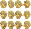 Turkey Napkin Rings Set of 12 Thanksgiving Gold Napkin Holders