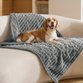Bedsure ComfyFleece™ Waterproof Dog Blankets for Large Dogs,50x60 Cream | Soft Plush Couch Cover,Washable Corduroy Fleece for Furniture Protector,Cozy Calming Reversible Pet Blanket for Senior Dogs