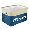 PET ARTIST Dog Toy Basket, Large Collapsible, Brown, M: 15"x11"x9" | Dog Toy Bin Box, Comfortable Handles, Large Pet Toy Storage Organizer, For Accessories, Toys, Coat & Clothing, Blanket Leash