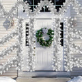 50 FT Christmas Decorations Tinsel Garland, Christmas Snowflake Garland Xmas Shiny Twist Metallic Garlands Decorations for Xmas Tree Home Indoor Outdoor Holiday Xmas Party Decor