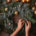 Cinnvoice 36 Pcs Iridescent Christmas Icicle Ornaments for Christmas Decor