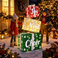 3D Snowman Gift box Outdoor Christmas Decorations with Timer&Remote Control
