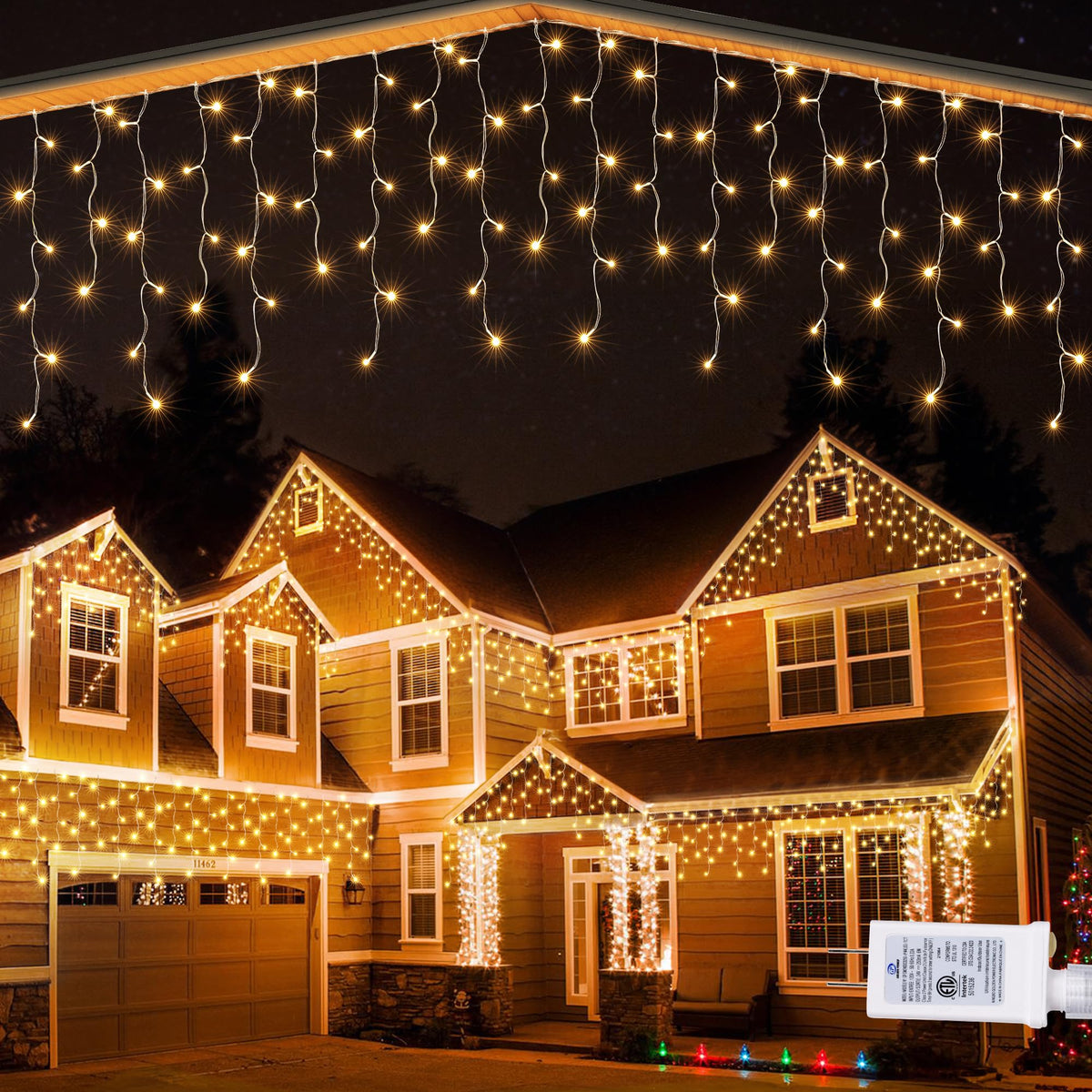 Lomotech Christmas Icicle Lights - 32Ft Christmas Lights,White