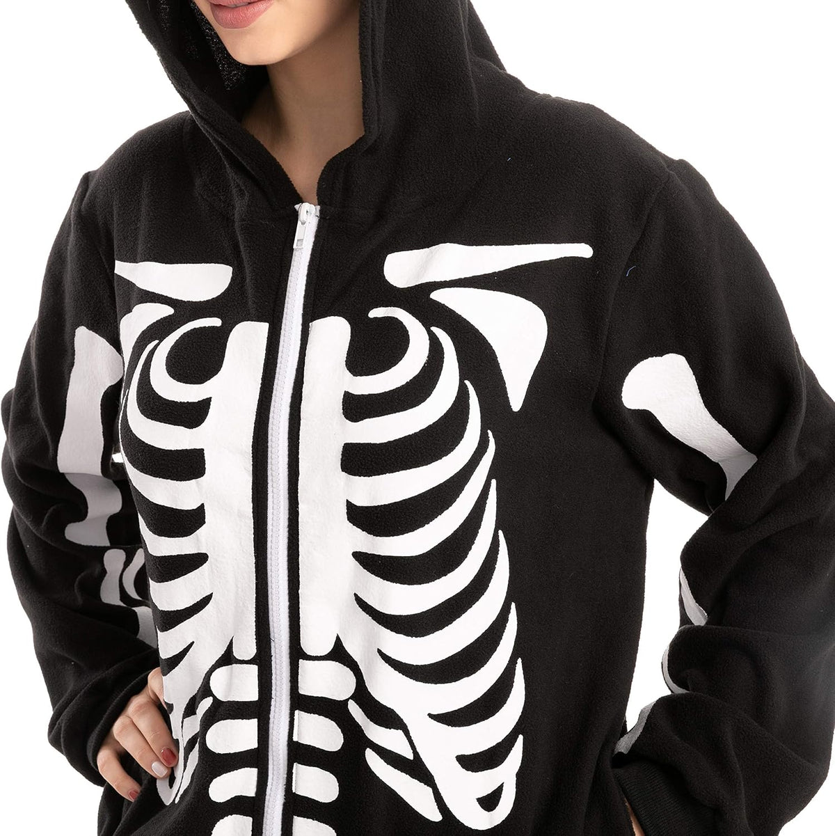 Spooktacular Creations Halloween Skeleton Costume, Unisex Skeleton Costume Jumpsuit for Adult Halloween Themed Parties