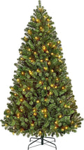 Yaheetech 6ft Pre-lit Christmas Tree with 300 Warm White Lights, Green