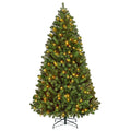 Yaheetech 6ft Pre-lit Christmas Tree with 300 Warm White Lights, White