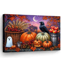 YZDQLANY Canvas Wall Art Autumn Landscape Dog Pumpkin Wall Decor