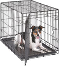 MidWest Homes for Pets 30-Inch iCrate for Medium Breeds, 21-40 lbs, Single Door Folding Dog Crate with Divider Panel, Leak-Proof Tray & Secure Latch, Portable, Durable & Easy to Assemble