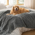 Bedsure ComfyFleece™ Waterproof Dog Blankets for Large Dogs,50x60 Cream | Soft Plush Couch Cover,Washable Corduroy Fleece for Furniture Protector,Cozy Calming Reversible Pet Blanket for Senior Dogs