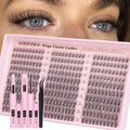 Goddvenus Lash Clusters Kit Wispy Eyelash Clusters Lashes Natural DIY Lash Extension Kit 10-16mm Cluster Eyelash Extensions Kit 300pcs C Curl Individual Lashes Cluster Eyelash (No Tweezers)