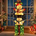 3D Snowman Gift box Outdoor Christmas Decorations with Timer&Remote Control