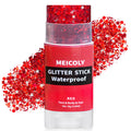 MEICOLY Orange Face Glitter Stick,Halloween Hair Glitter Stick for Women,Autumn Sparkle Orange Accessories Body Glitter Makeup,Waterproof Fall Face Glitter for Party Rave Festival