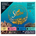 Sheba Perfect Portions Wet Cat Food Cuts in Gravy, Cat Food Wet Recipe, Roasted Chicken Entree, with Sustainable Salmon, Tender Turkey Entree, 2.6 oz. Twin-Pack Trays (24 Count, 48 Servings)