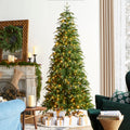 Glitzhome 15ft Prelit Artificial Christmas Tree, Vibrant Evergreen Fir with 5,000 Warm White/Multi-Color Chasing and Twinkling Lights, 13,459 PE&PVC Branch Tips, 9 Function w/Foot Pedal, Simple Setup