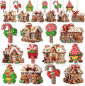 36 Pcs Christmas Gingerbread House Ornaments, Wood Xmas Tree Decor