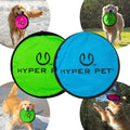 Hyper Pet Flippy Flopper Flying Disc Soft Dog Toy 9 Inch, Floats, 2 Pack | Safe on teeth for all breeds, stays on the water surface for pool and lake fetch games, colors may vary with every order