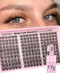 Goddvenus Lash Clusters Kit Wispy Eyelash Clusters Lashes Natural DIY Lash Extension Kit 10-16mm Cluster Eyelash Extensions Kit 300pcs C Curl Individual Lashes Cluster Eyelash (No Tweezers)