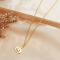 Pencros Dainty Pendant Necklace,18K Gold Plated Pumpkin Ghost Hammered Coin Delicate Chain Minimalist Simple Halloween Jewelry Friend's Gift
