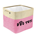 PET ARTIST Dog Toy Basket, Large Collapsible, Brown, M: 15"x11"x9" | Dog Toy Bin Box, Comfortable Handles, Large Pet Toy Storage Organizer, For Accessories, Toys, Coat & Clothing, Blanket Leash