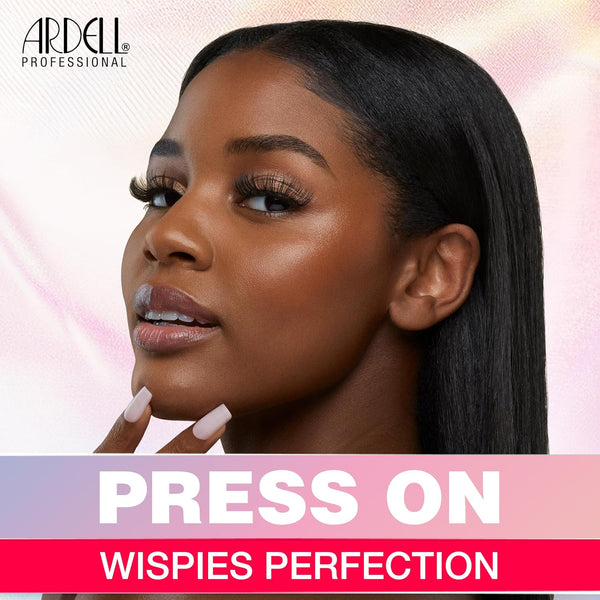 Ardell Press On Lashes Wispies Natural – Pre Glued Underlash Extension Wispy Lash Clusters No Glue Needed DIY Cluster Eyelash Extensions, Black, 100 ct