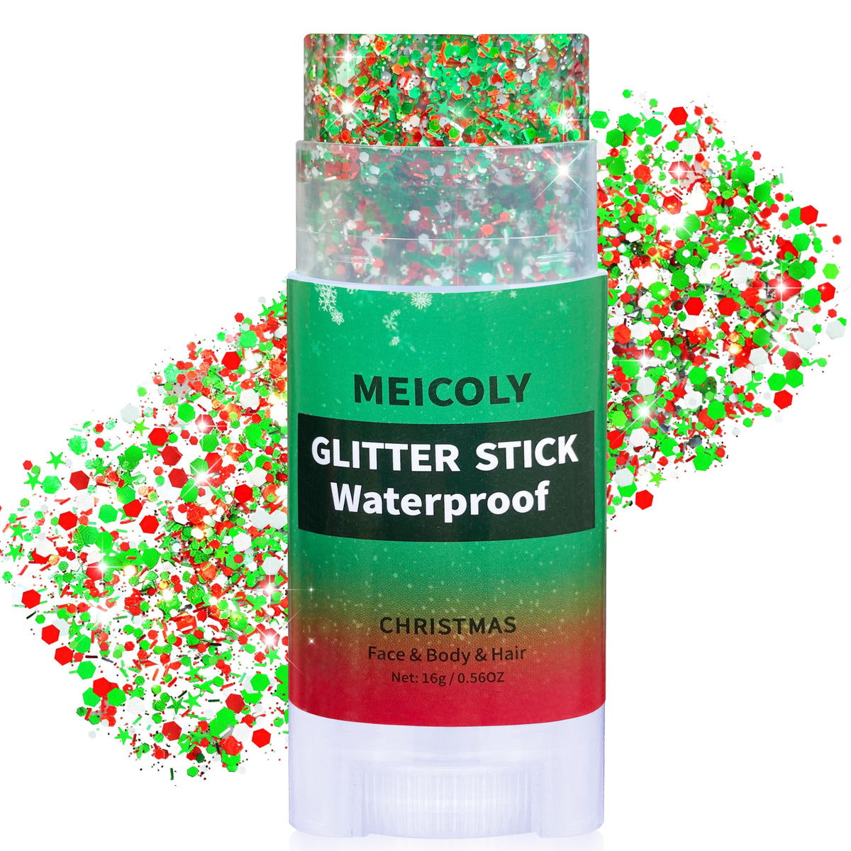 MEICOLY Orange Face Glitter Stick,Halloween Hair Glitter Stick for Women,Autumn Sparkle Orange Accessories Body Glitter Makeup,Waterproof Fall Face Glitter for Party Rave Festival