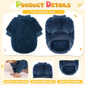 Cozy Pet Fleece Sweater, Double Velvet Winter Dog Clothes, Purple and Cream, Set of 2 (Navy Blue+Grey, X-Small)