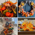 winemana Fall Decorations for Home Mini Pumpkins Gourds & Leaves Set